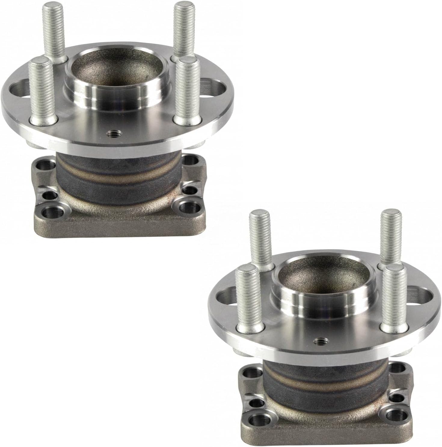 TRQ Rear Left and Right Wheel Bearing and Hub Assembly Set 2 Piece Compatible with 2011-2014 Mazda 2