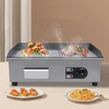22'Commercial Electric Griddle Electric Countertop Griddle 1600W Restaurant Grill BBQ Flat Top 410 Stainless Steel Long Griddle Electric Nonstick Adjustable Thermostatic Control for Kitchen 110V