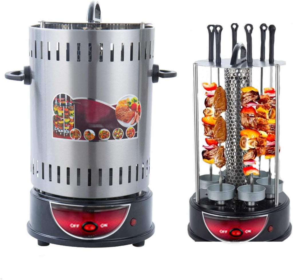 Smokeless Indoor Grill Revolving Vertical Electric Grill Key Control Automatic Rotating Barbecue for Family Gathering