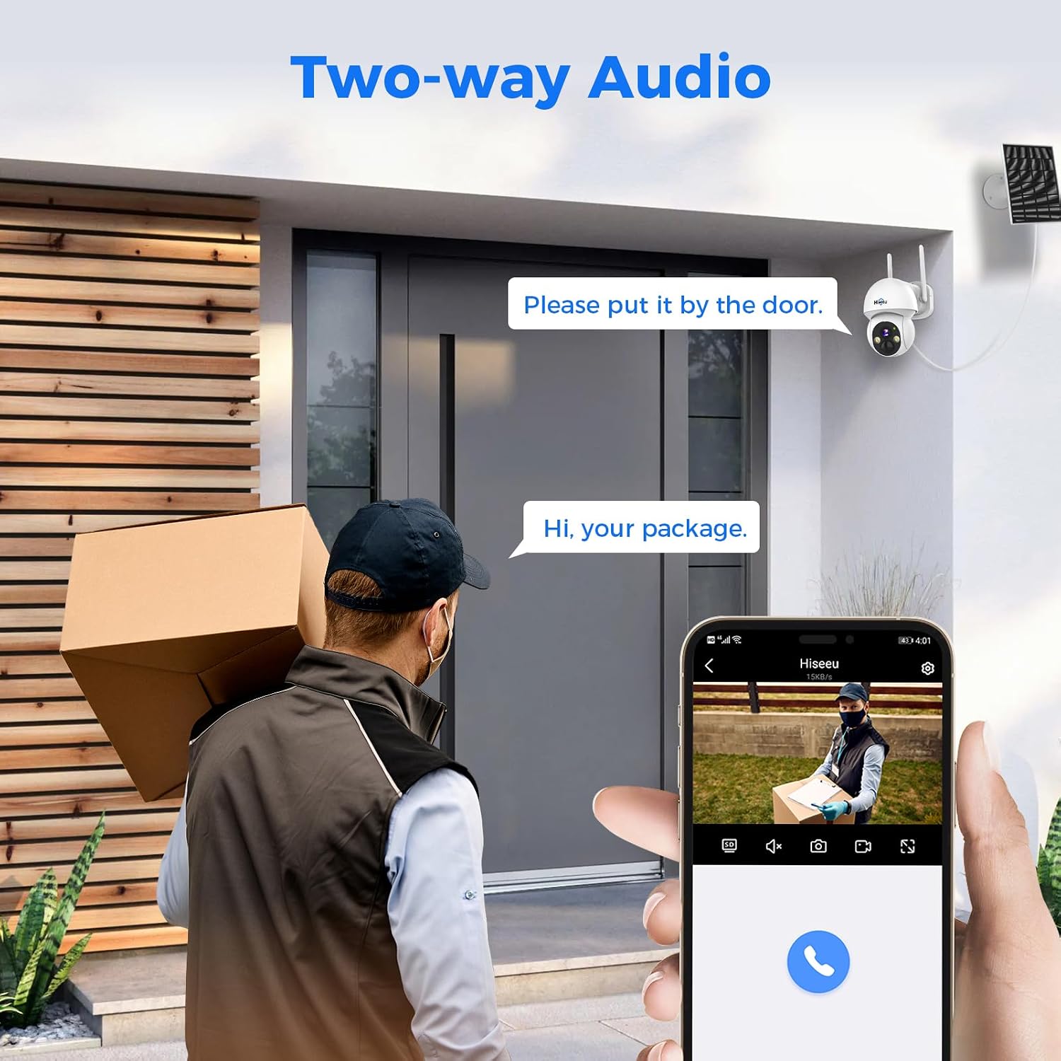 Hiseeu Solar Security Camera Outdoor,4MP 4 Cam-Kit, Wireless Security Cameras System Home Surveillance,Solar-Powered,Color Night Vision,360° View Pan & Tilt,2.4GHz WiFi,1TB Storage No Subscription