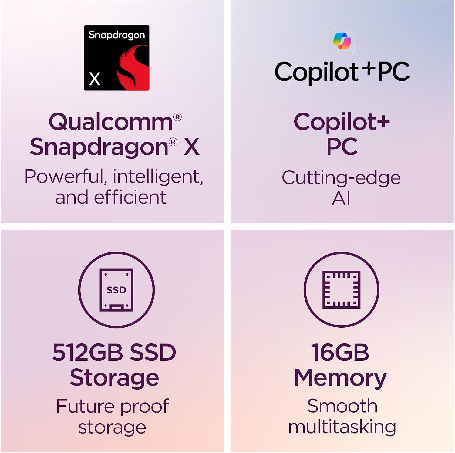 Lenovo IdeaPad Slim 3X - 2025 - Everyday AI Laptop - Copilot+ PC - 15.3' WUXGA Display - 16 GB Memory - 512 GB Storage - Snapdragon® X - Luna Grey