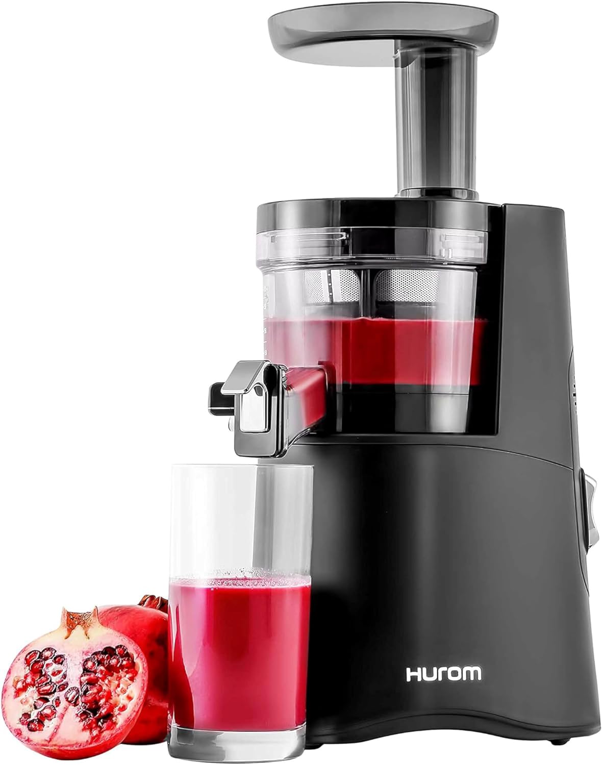 Hurom H-AA Cold Press Juicer Machine, Easy to Clean Masticating Slow Juicer, Coarse Strainer, Adjustable Lever, Minimal Juice Pulp, High Nutrient Extraction (Black)