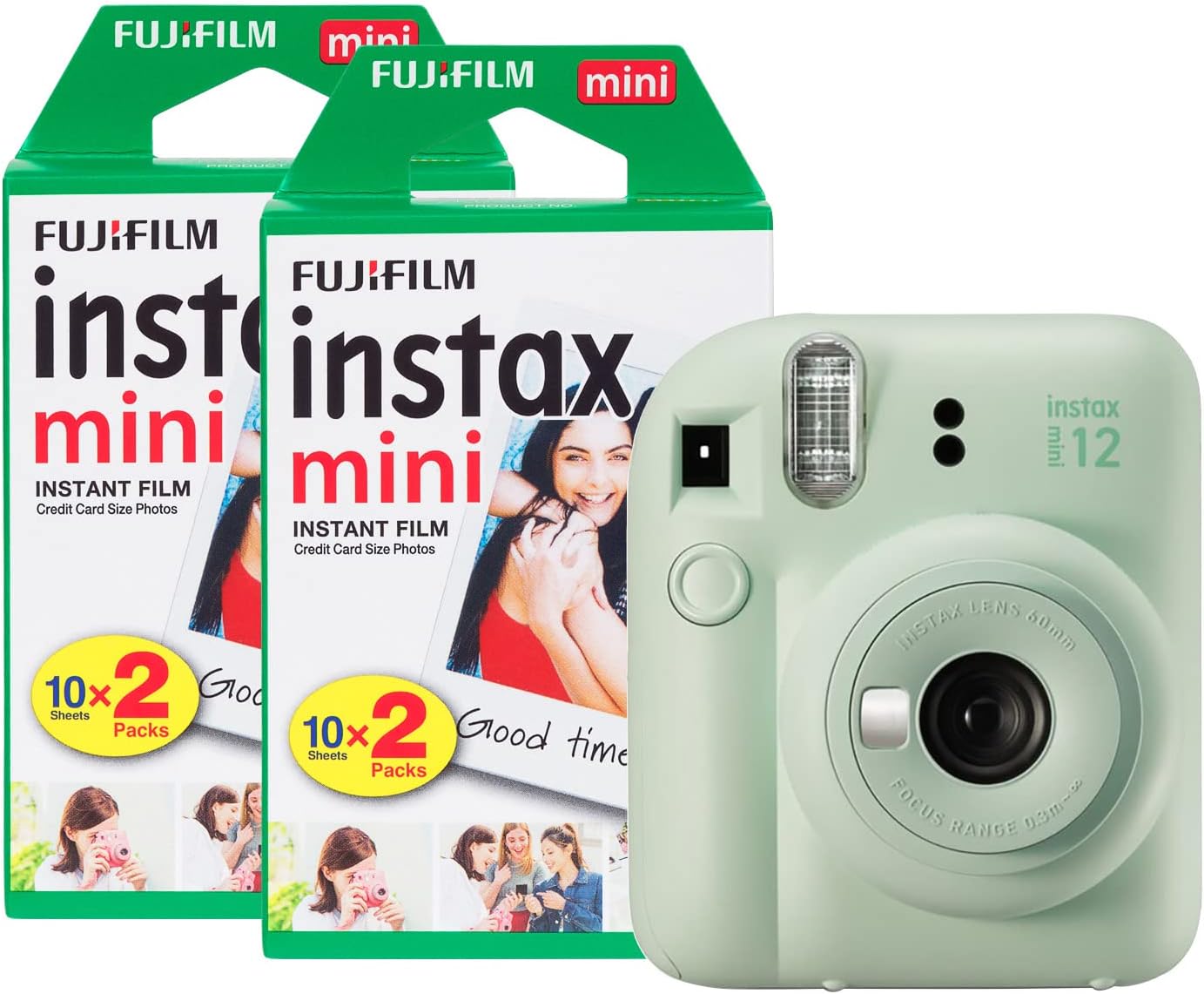 Fujifilm Instax Mini 12 Instant Camera with 40 Shot Film Pack - Mint Green