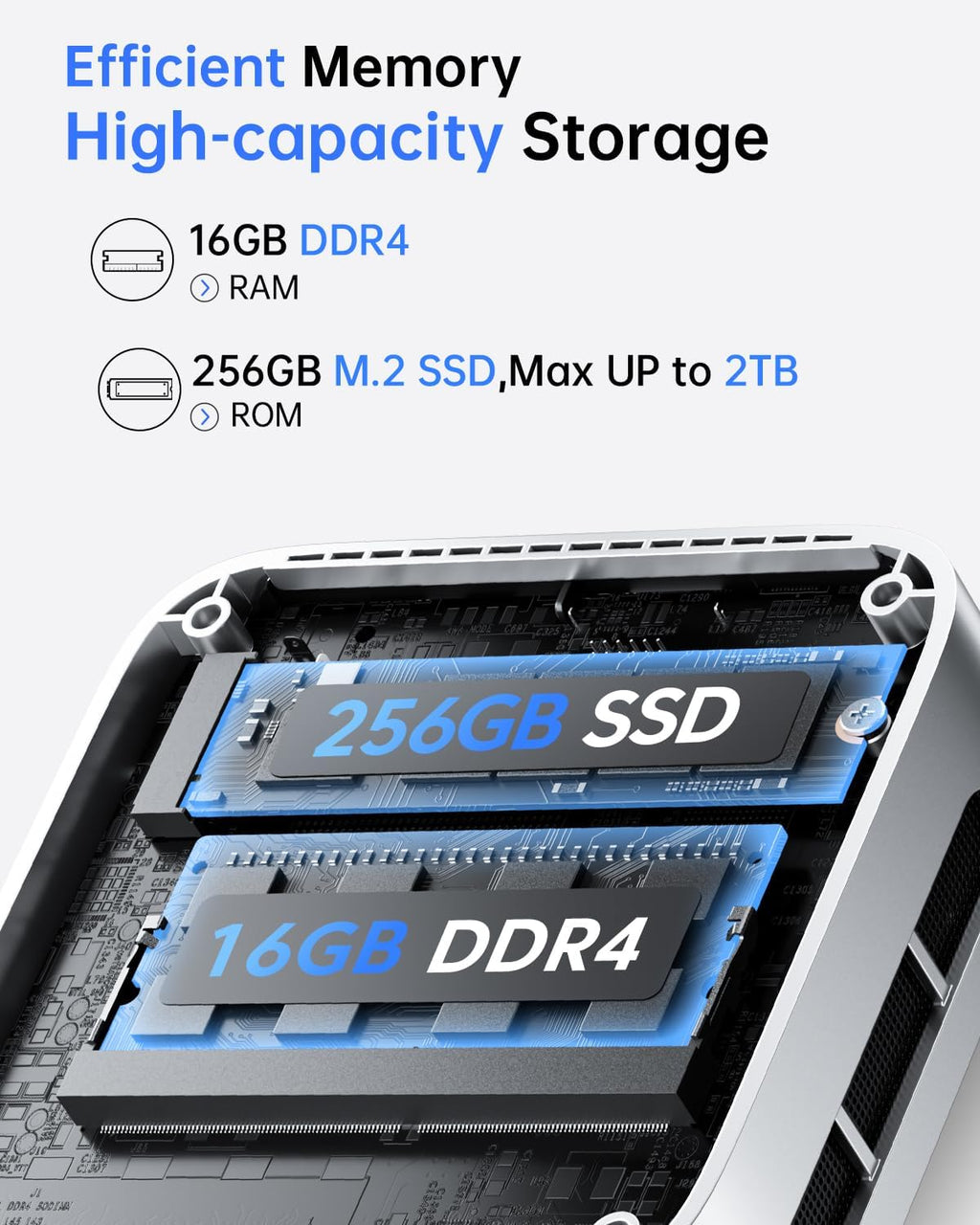 ACEMAGIC Mini Pc Computers, N95 (Beat N100, Up to 3.4Ghz), 16GB DDR4 RAM 256GB SSD Mini Computer, UHD 4K HDMI DP, Dual WiFi/Bt, Gigabit Ethernet Vesa, Home/Office Micro Pc