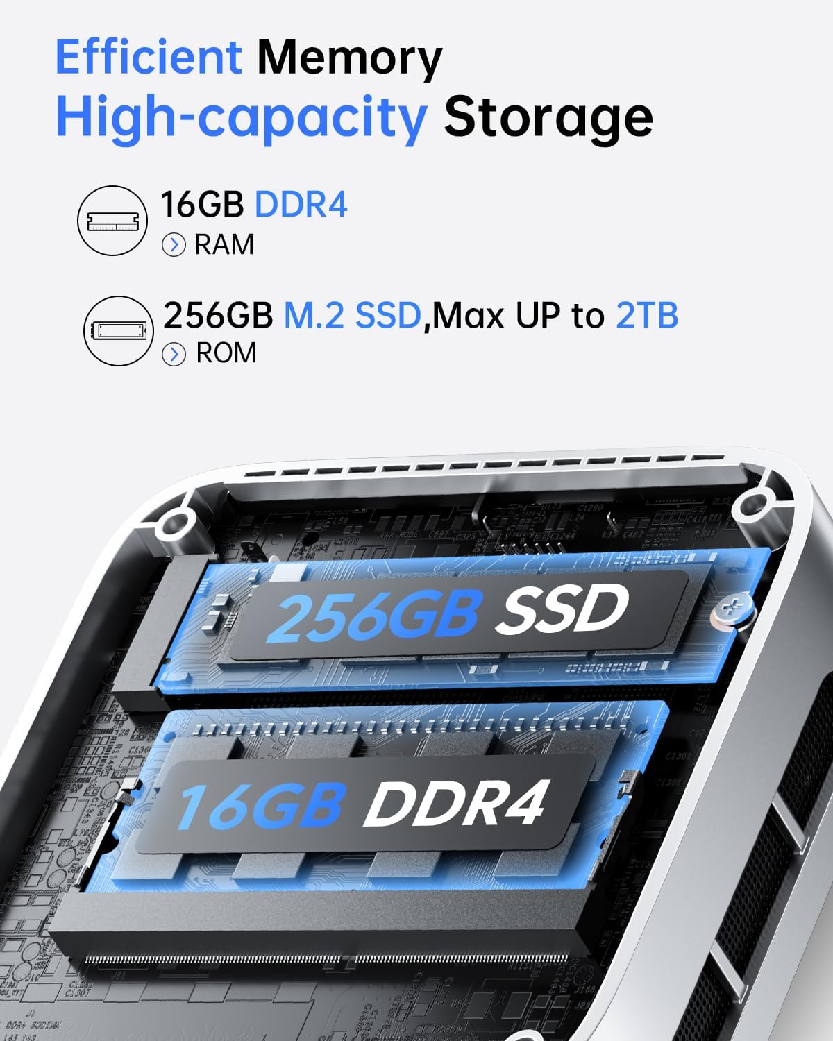 ACEMAGIC Mini Pc Computers, N95 (Beat N100, Up to 3.4Ghz), 16GB DDR4 RAM 256GB SSD Mini Computer, UHD 4K HDMI DP, Dual WiFi/Bt, Gigabit Ethernet Vesa, Home/Office Micro Pc