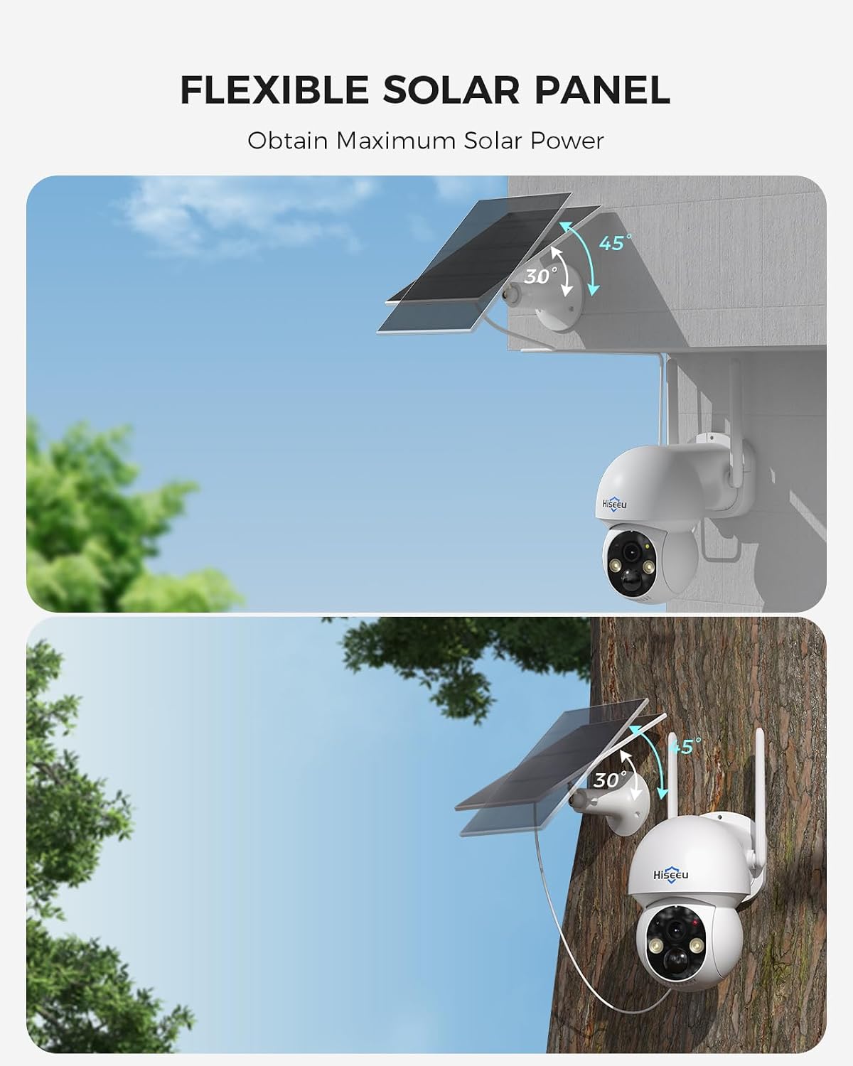 Hiseeu Solar Camera Wireless Outdoor, 4MP 8-Cam Kit, Pan-Tilt 360° View, Color Night Vision, Dual-Band WiFi, 1TB HDD Local Storage, No Monthly Fee