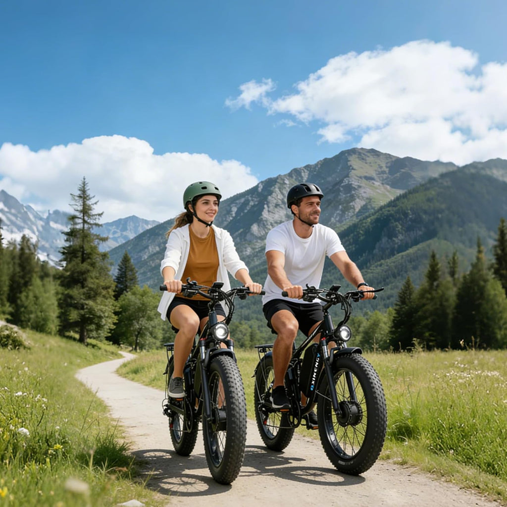 Dual Motor Ebike for Adults, Peak 9000W 52V 34AH Battery, 46MPH Fast Electric Bike for Adults, Up to 105Miles, Hydraulic Disc Brake, Full Suspension, 24' Electric Bicycle for Snow All Terrain