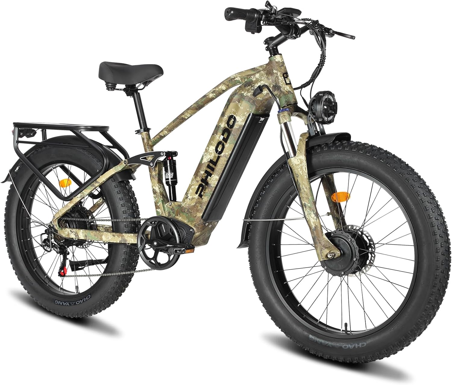 5000w Dual Motor E-Bike 60V Electric Bike for Adults,45 MiIe P-Hour Full Suspension Hydraulic Disc Brakes EBike,26/24x4 Fat Tires Mountain Bikes for All Terrain Snow/Sand