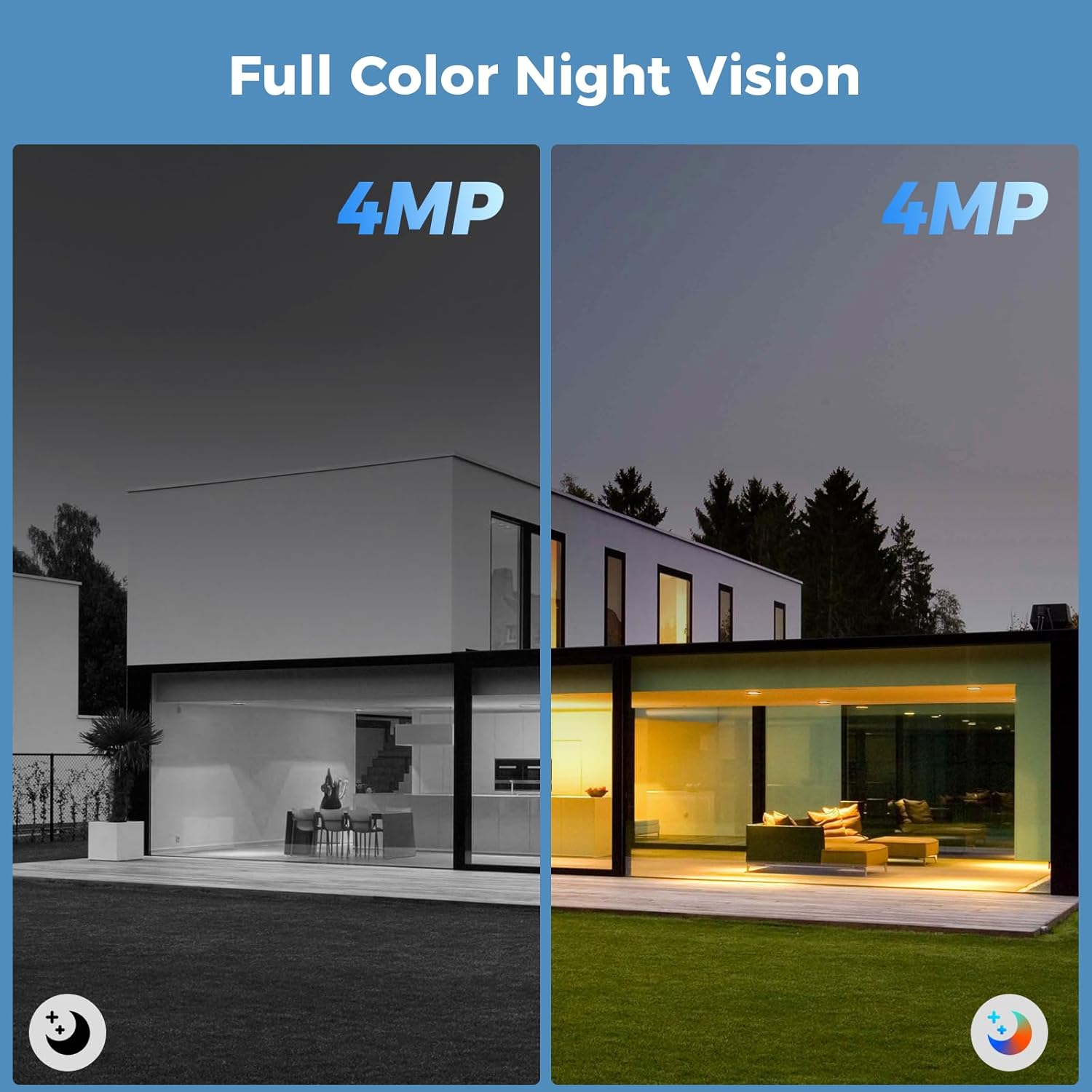 Hiseeu Security Cameras Wireless Outdoor, 4pcs Solar Powered 3K 4MP Surveillance WiFi Cameras for Home Security Outside, PIR/AI Motion Detection, Waterproof, Color Night Vision, 2-Way Audio, Black