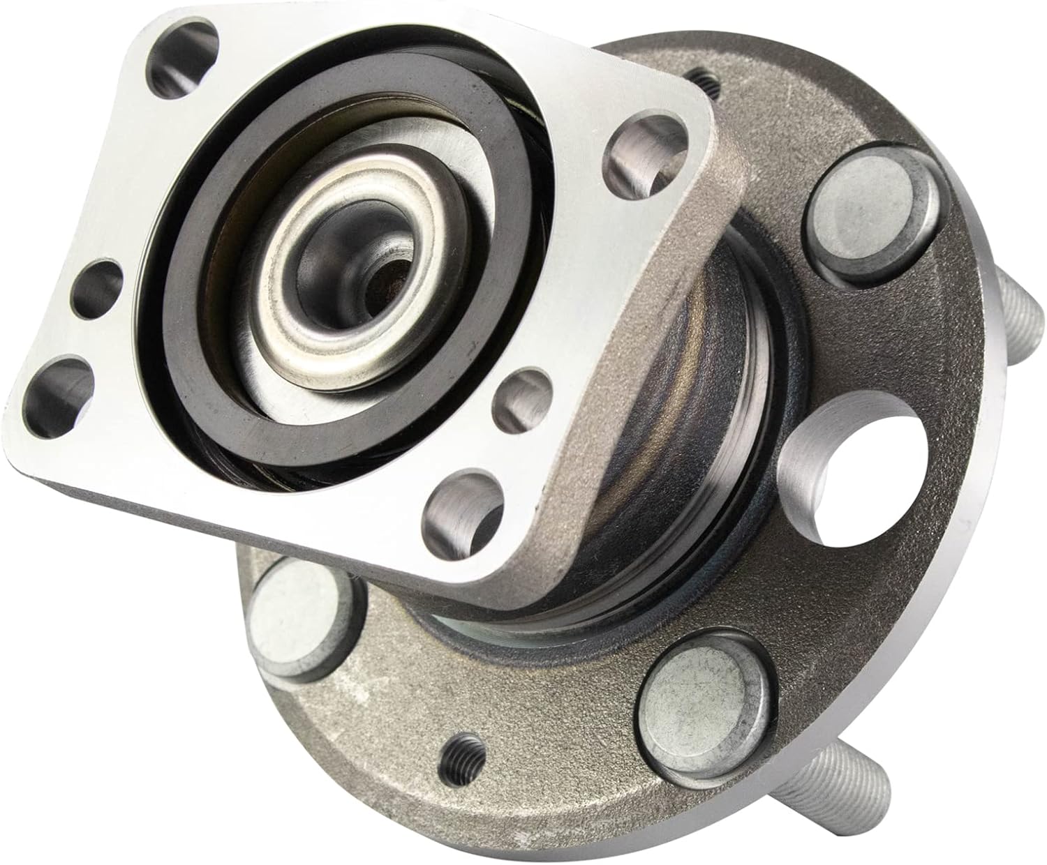 TRQ Rear Left and Right Wheel Bearing and Hub Assembly Set 2 Piece Compatible with 2011-2014 Mazda 2