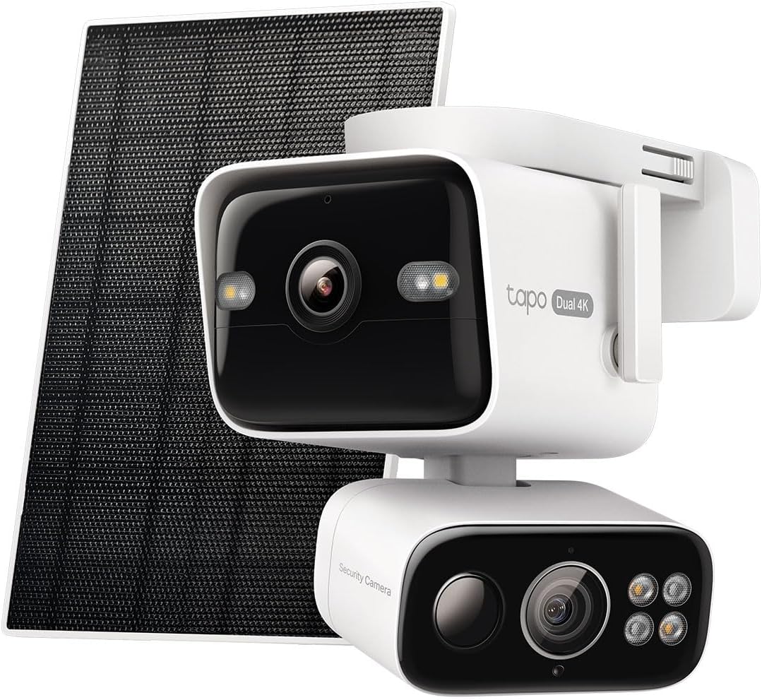 Tapo 4K Security Camera Wireless Outdoor, Dual Lens Pan/Tilt, Battery Powered with Solar, 169° Wide-Angle Lens + 6mm Zoom Lens, Motion Track, Subscription-Free SD Storage or Optional Cloud - C675D KIT
