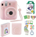 Fujifilm Instax Mini 12 Instant Camera with Case, 20 Fujifilm Prints, Decoration Stickers, Frames, Photo Album and More Accessories (Blossom Pink)