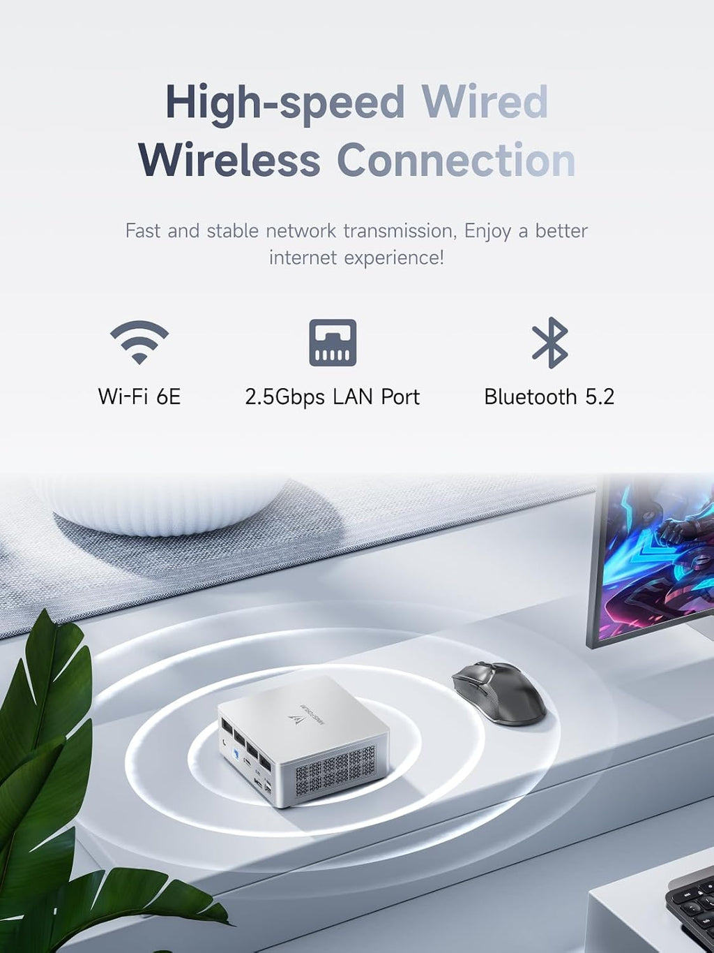 MINISFORUM UM750L Slim Mini PC, AMD Ryzen 5 7545U(6C/12T, Up to 4.9GHz), Mini Computer 32GB LPDDR5 RAM 1TB SSD, Triple Display USB4/HDMI/DP, 2.5G LAN, USB3.2, WiFi 6E, BT5.2, Radeon 740M, Office Home
