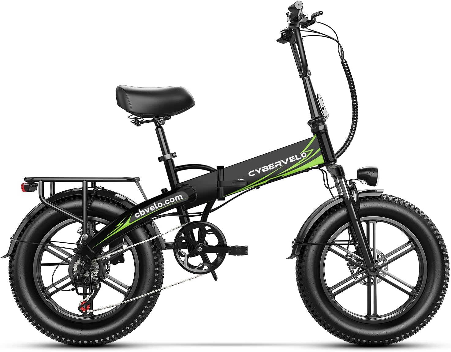 Cybervelo 750W Folding Electric Bike,48V 20AH Removable Battery EBike,20MPH,80 Miles Max Range Electric Bike for Adults, 20' Fat TireFoldable ebike, Adult Electric Bicycles