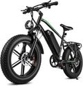 OUXI Electric Bike for Adults, 1000W Peak Electric Mountain Bicycle 48V13Ah Removable Battery, 20″ Fat Tire Ebike with Adjustable Seat, Rear Rack, UL 2849 Certified