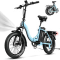 EUYBIKE Folding Electric Bike for Adults with Peak 1000W Motor, 48V 20AH Battery up to 80 Miles, 20' Fat Tire All Terrain Ebike, Front Suspension 7-Speed Commuter E Bike, Step-Thru, UL Certified
