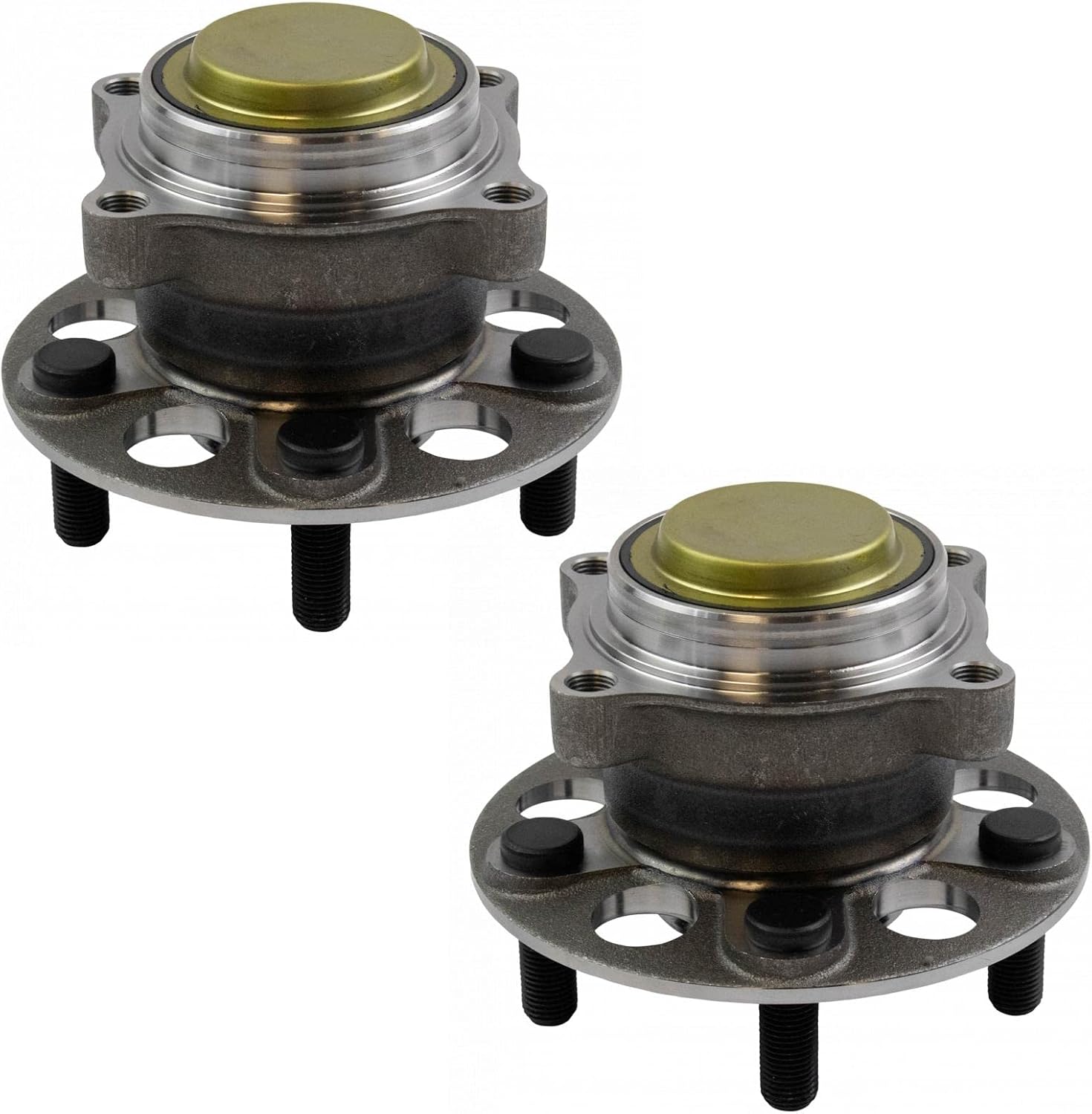 TRQ 2 Piece Rear Wheel Bearing & Hub Assembly Set with ABS Sensor Compatible with 2017-2022 Honda Ridgeline