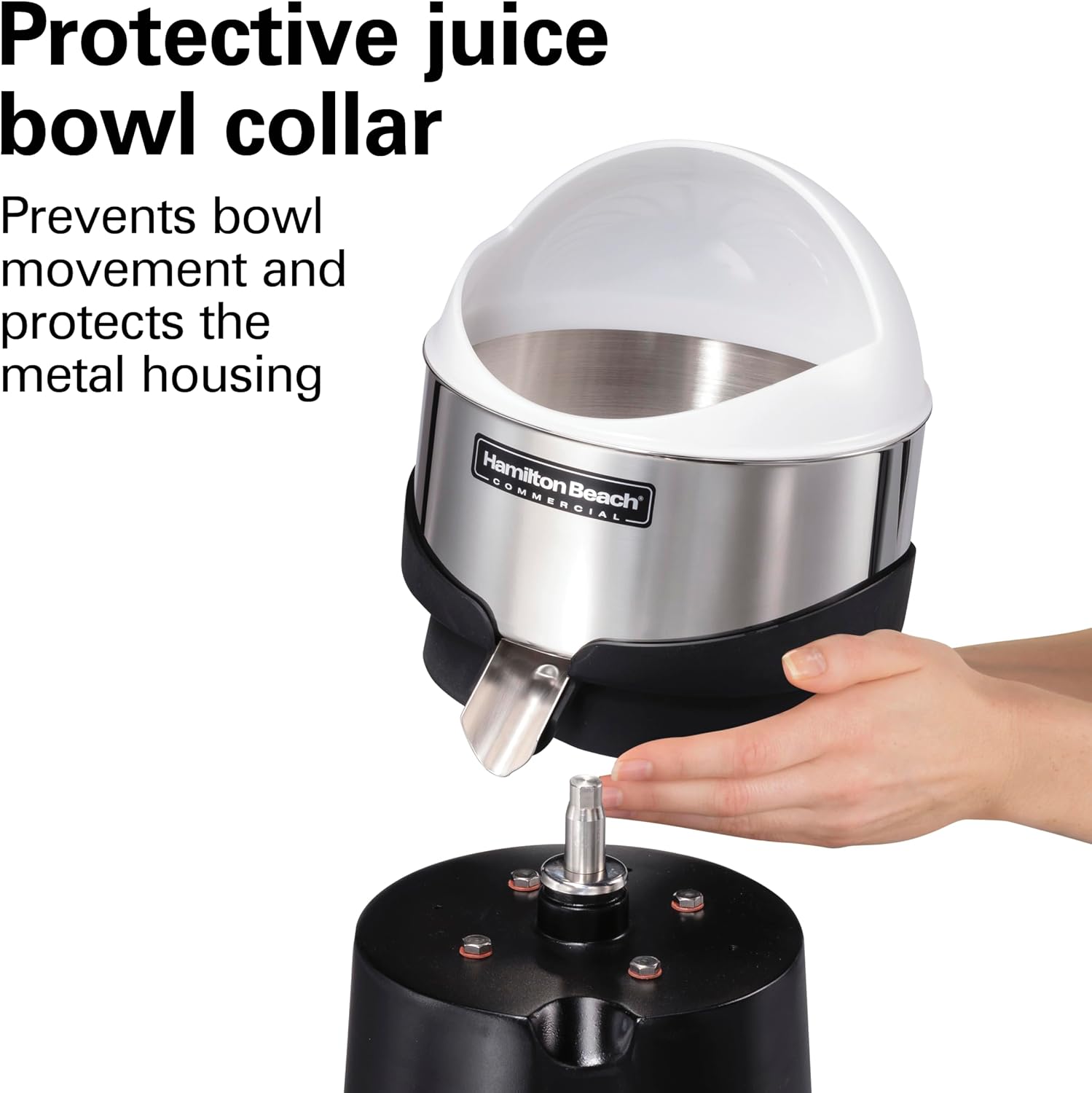 Hamilton Beach Commercial Electric Citrus Juicer from the FreshMark Line, Fills a Glass of Juice in Less than 30 Seconds, Powerful Motor, 3 Reinforced Reamers, NSF Certified, HCJ967R