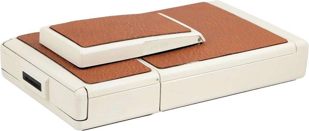 Polaroid SX-70 Land Camera Model 2 – Vintage Instant Film Camera (White Body, Brown Leather) | Manual Focus, Foldable Design, Works with SX-70 Film (Renewed)