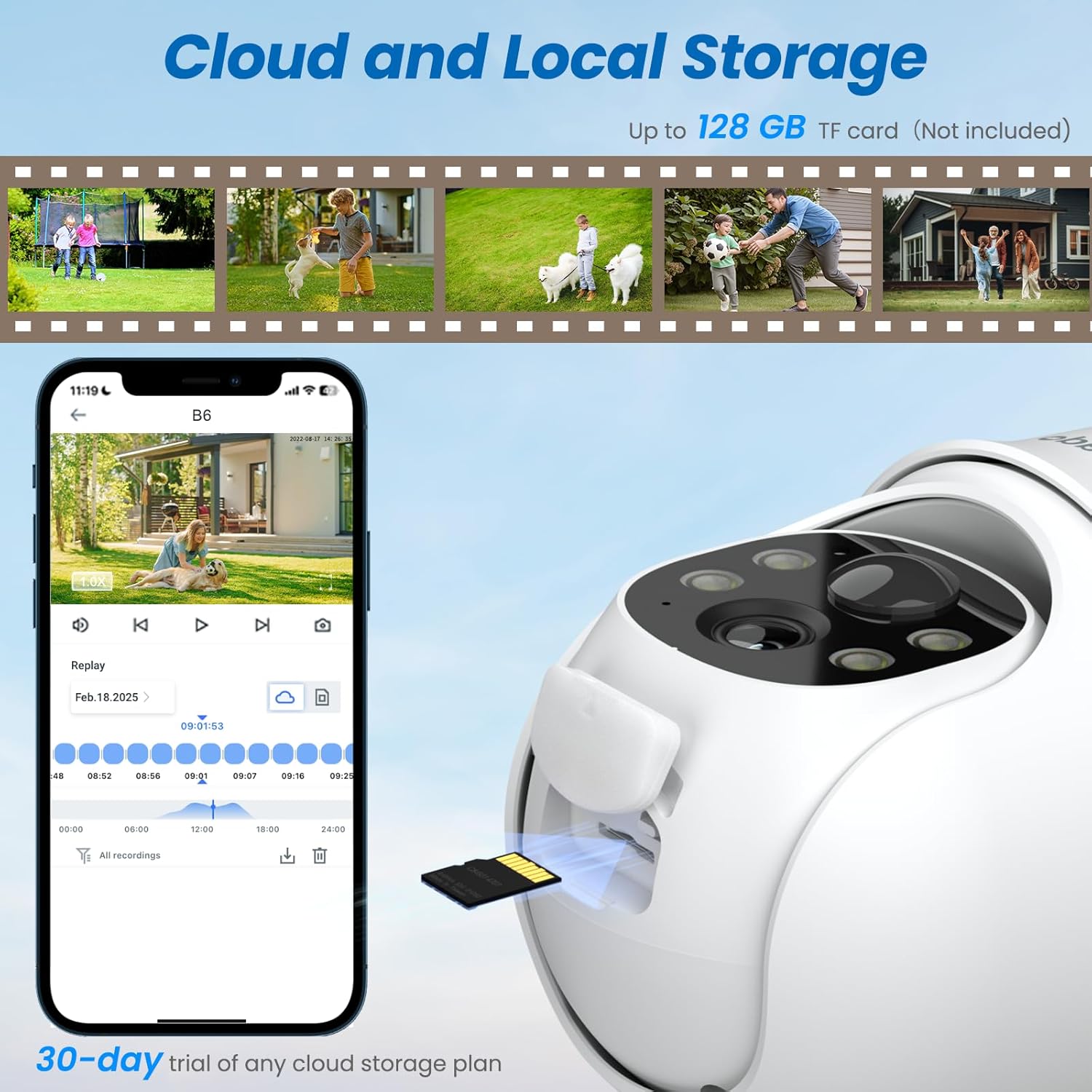 Cinnado 2K Cameras for Home Security-2.4G WiFi Outdoor Camera Wireless Solar/Battery Powered, 360° Viewing, Human Detection, Color Night Vision, Cloud/SD Storage B6 (B6-White-3pack-2.4G)