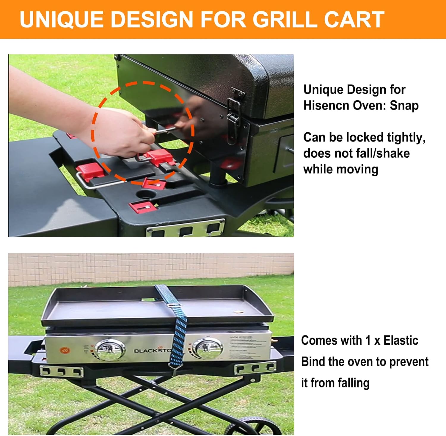 Hisencn Grill Stand for Weber Q1200, Q1000, Q2200, Q2400 Portable Grill Cart for Blackstone 17'& 22' Table Top Griddles, Outdoor BBQ Stand for Weber Q Series Gas Grills, for Travel and Camping