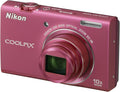Nikon COOLPIX S6200 Compact Digital Camera - Pink (16MP, 10x Optical Zoom) 2.7 inch LCD