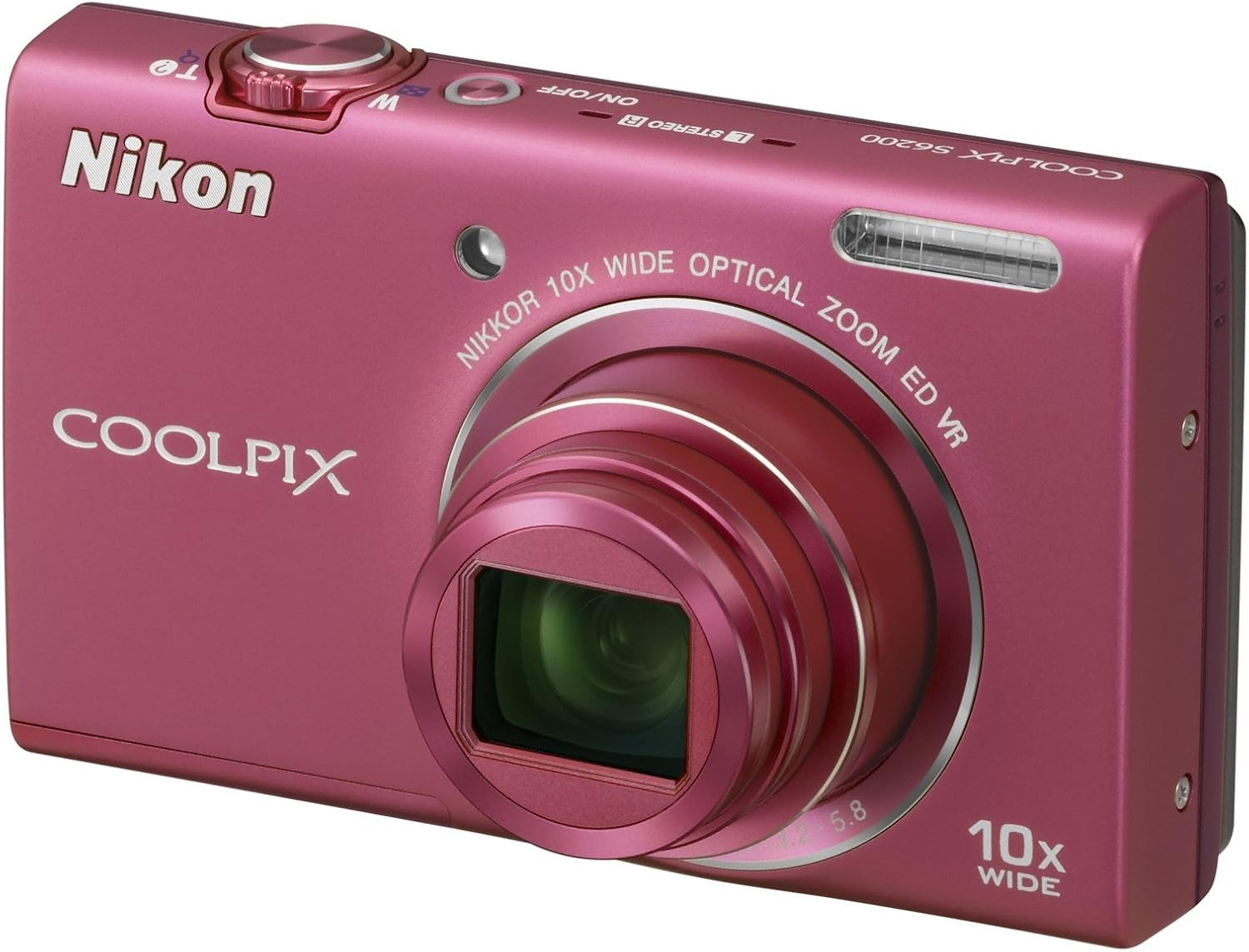 Nikon COOLPIX S6200 Compact Digital Camera - Pink (16MP, 10x Optical Zoom) 2.7 inch LCD