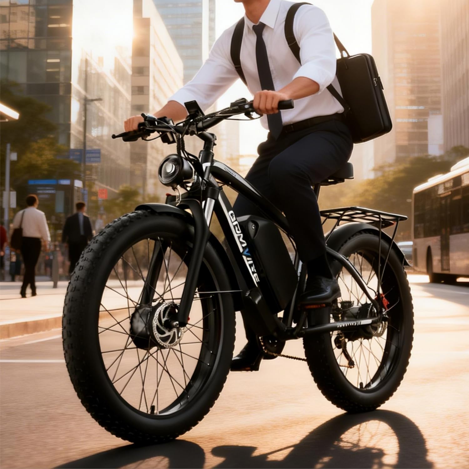E Bike for Adults, Peak 6000W Dual Motor Electric Bike, 52V 32AH Battery 45 M P H Up to 100 Miles EBike, Front Suspension 7-Speed 24' Fat Tire Electric Commuter Bike, UL2849 Certified By SGS