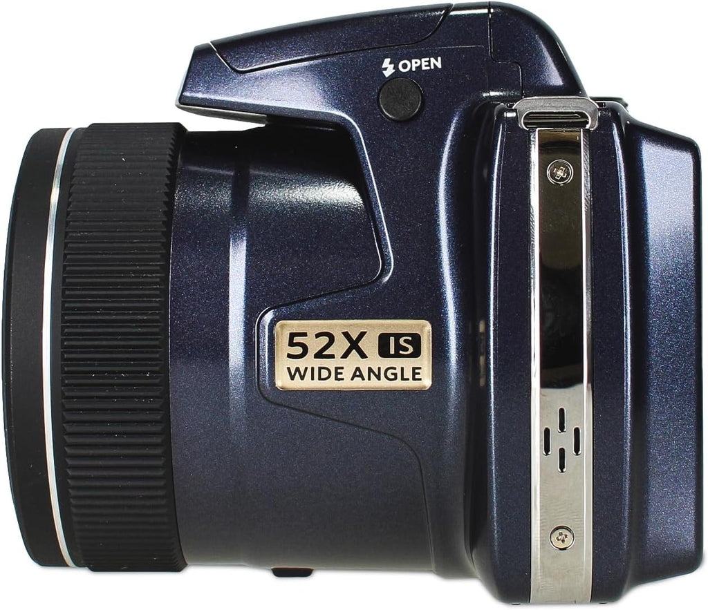 Kodak Pixpro AZ528 Digital Camera (Blue) Bundle Including: 32 GB Memory Card, Filter Kit, Card Reader, Hand Strap, Card Wallet, Hand Strap, Flexible Tripod