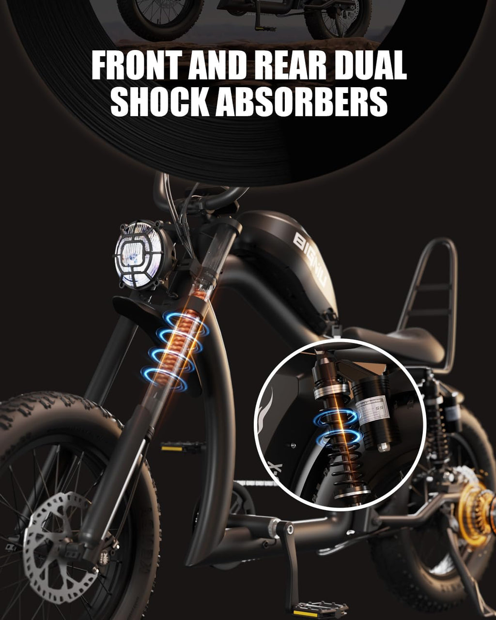 BIGNIU Adult Electric Bike, E Bike with 1500W Brushless Motor 52V/29.4Ah Range Up to 38 Miles Electric Bikes Front/Rear Turn Signals Dual Suspension Electric Bike Ebike BG-X PRO