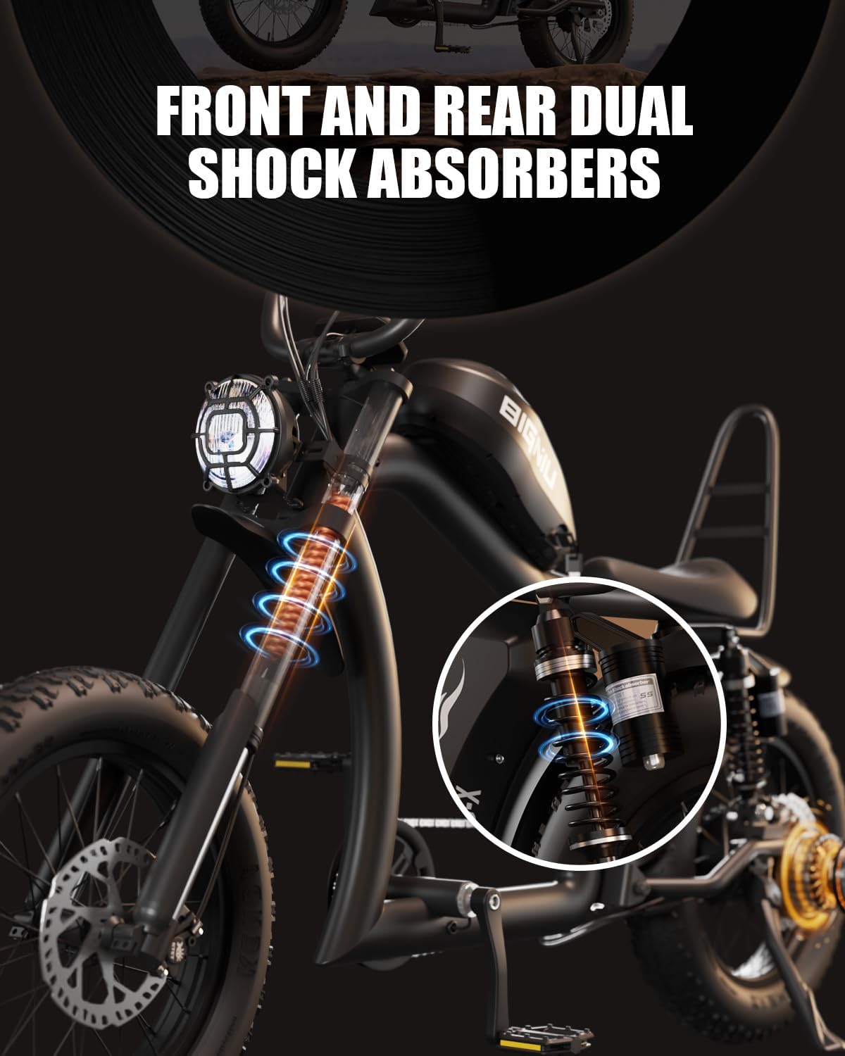 BIGNIU Electric Bike for Adult, Ebike with 1500W Brushless Motor 52V/29.4Ah Range Up to 38 Miles Electric Bike E Bike BG-X PRO Front/Rear Turn Signals Dual Suspension
