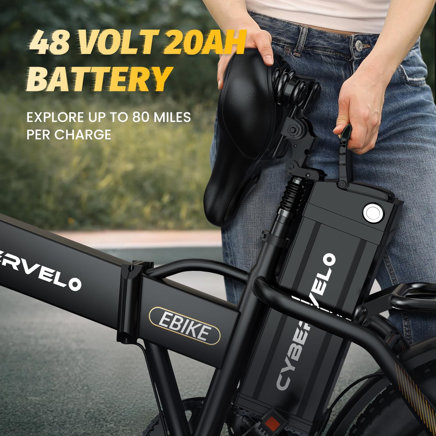1000 Peak Electric Bike for Adults,up 80 Miles Removable Battery Ebike, 20' Electric E Bike with 7-Speed,Adult Electric Bicycles for Commute Beach Snow All Terrain