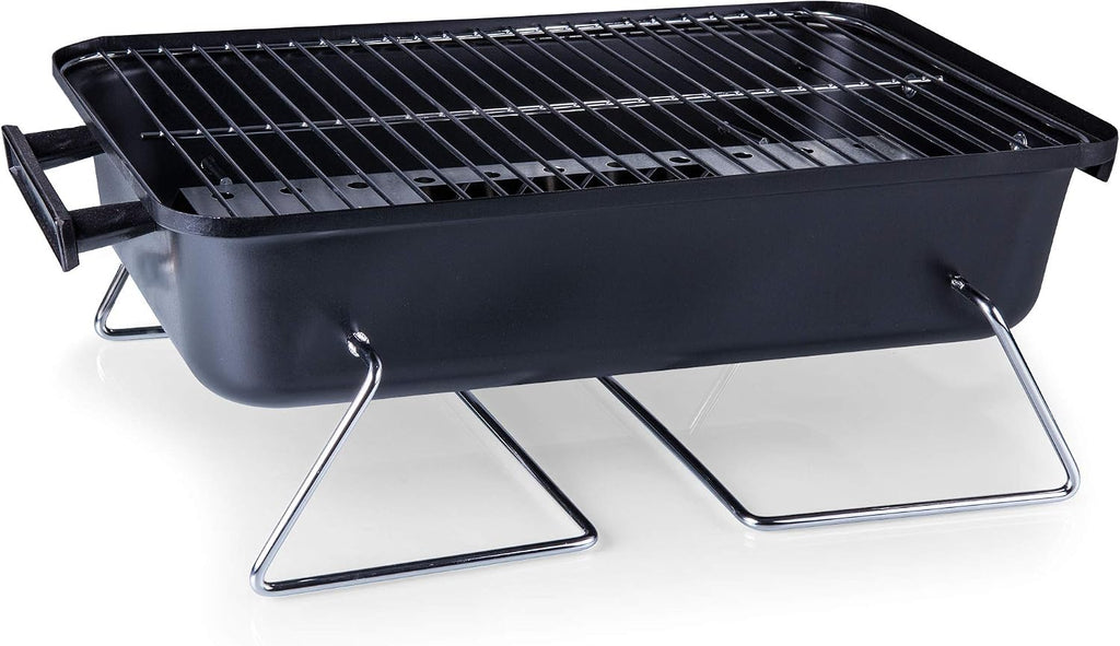ONIVA - a Picnic Time brand Buccaneer Portable Charcoal Grill & Cooler Tote, (Black with Gray Accents)