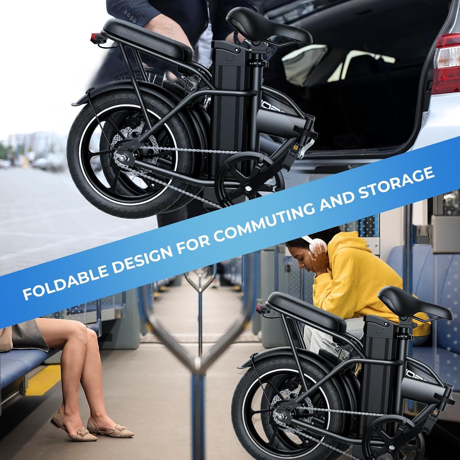WINDHORSE 16'/ 20' Folding Electric Bike for Adults, 630W/ 983W Peak Electric Bicycle, 20MPH, 20-35/40-70 Miles Range, 288Wh/ 748.8Wh Removable Battery, UL Certified Commuter Ebike