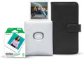 Instax Square Link Smartphone Printer Starter Kit - Ash White with Album and Instax Square Film (10 Exposures)