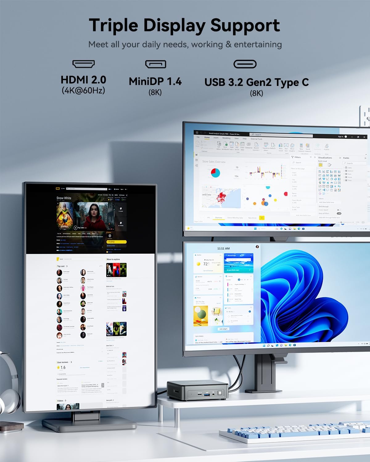 GEEKOM Mini PC Air12 2026 Edition, Intel PT7505 (up to 3.5GHz), 16GB DDR4 RAM (Upgradeable) 512GB M.2 SSD, 3-Year Warranty, 8K & Triple 4K Display, WiFi 6, BT5.2, Business & Home