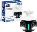 Lorex 4K 8MP IP Wired Dual-Lens Add-On Outdoor Security Camera | Smart Security Lighting | Motion Detection | 180° Panoramic View | Auto Framing | Color Night Vision | 2-Way Talk | Requires Recorder
