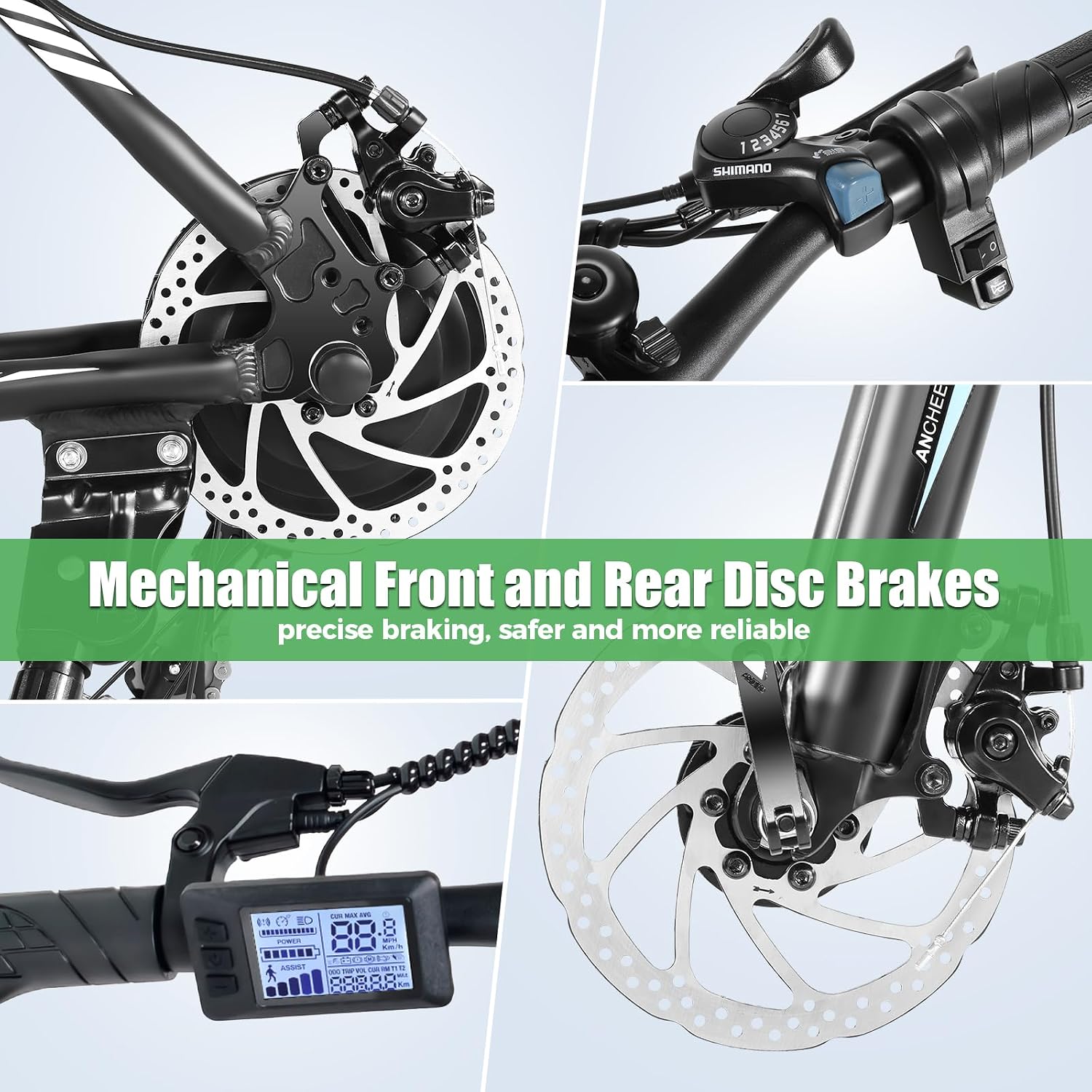ANCHEER 26' Electric Bike for Adults, [Peak 749W Motor] Electric Mountain Bike, 19.8MPH Commuter Ebike, 50 Miles Adults Electric Bicycle with 48V/374Wh Battery, LCD Display, 21 Speed, Front Suspension