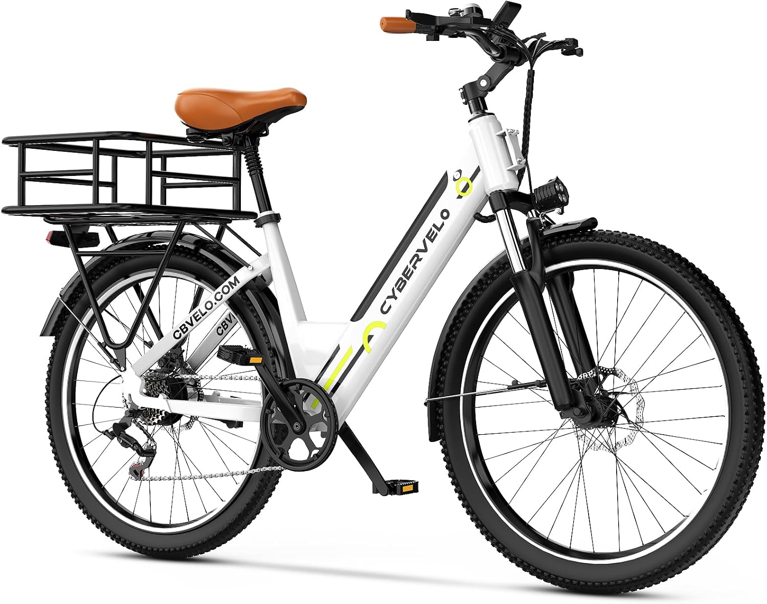 1000 Peak Electric Bike for Adults,up 80 Miles Removable Battery Ebike, 26' Electric E Bike with 7-Speed,Adult Electric Bicycles for Commute Beach Snow White Womens All Terrain