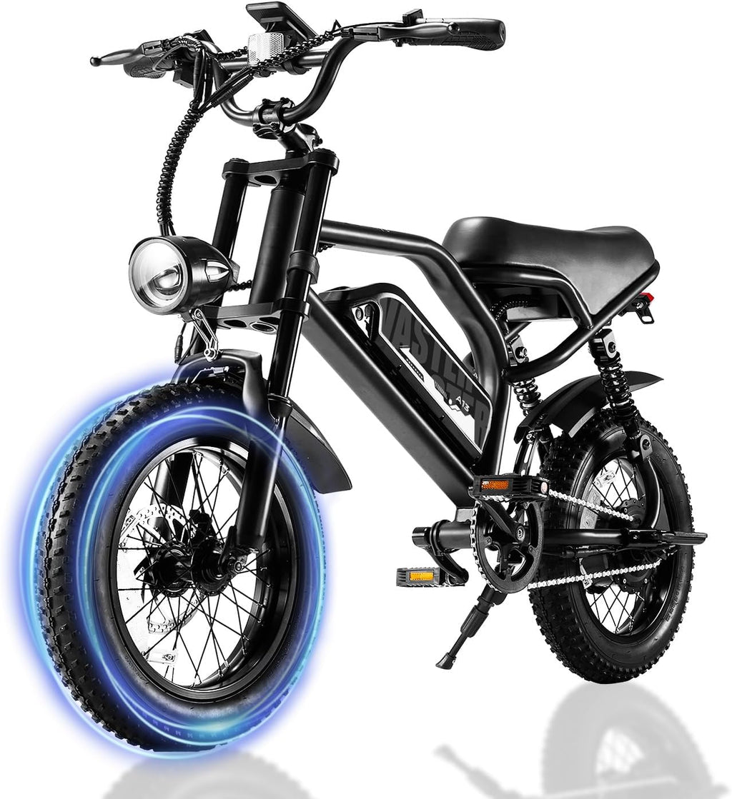 VDL Mountain Electric Bike for Teens/Adults, 16' Fat Tire Ebike, Wider Seat 500W Motor with Removable Battery, 20MPH, UP to 35 Miles Mountain Bike, Teenagers ebike for Riding&Commuting