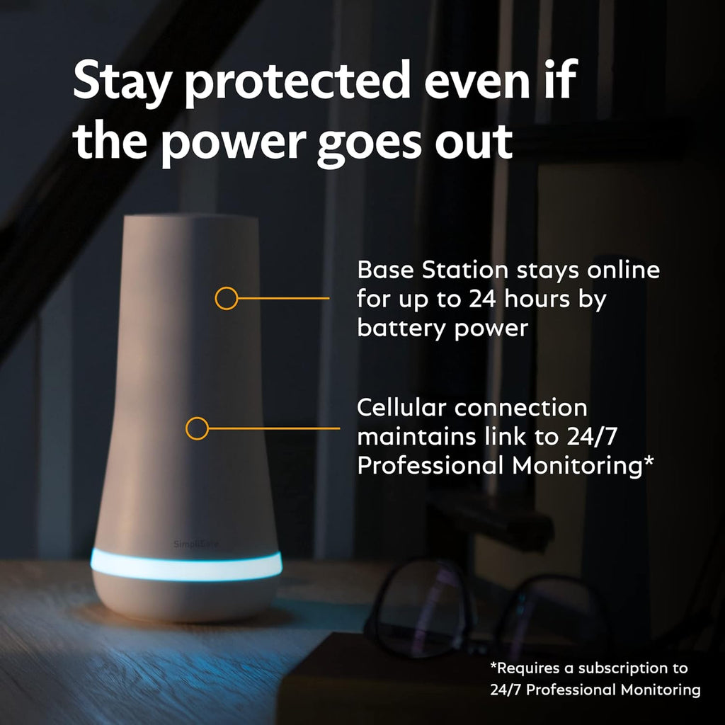 SimpliSafe 8 Piece Wireless Home Security System - Optional 24/7 Professional Monitoring - No Contract - Compatible with Alexa and Google Assistant , White