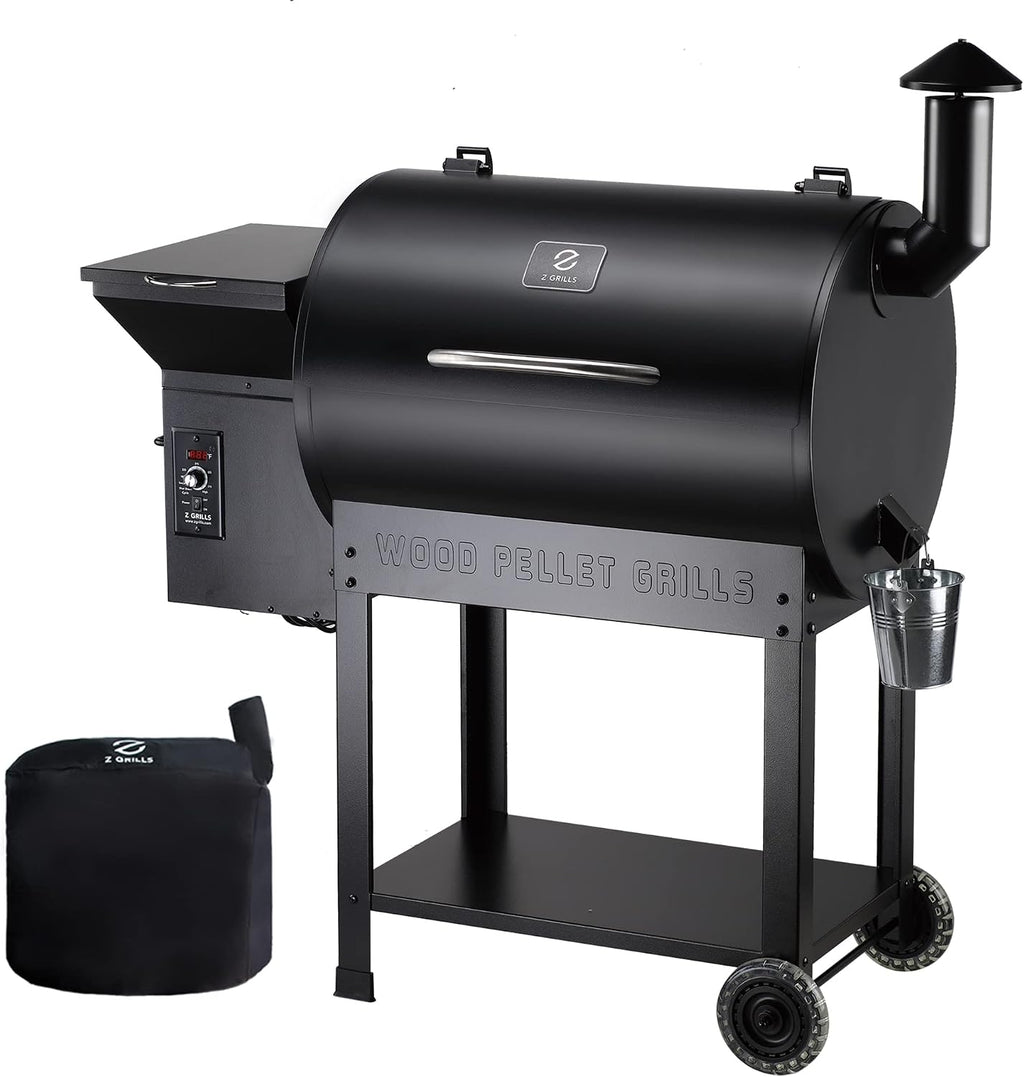Z GRILLS Pellet Smoker Grill with PID Control, Rain Cover, 700 sq. in Cooking Area for Outdoor BBQ, ZPG-7002B