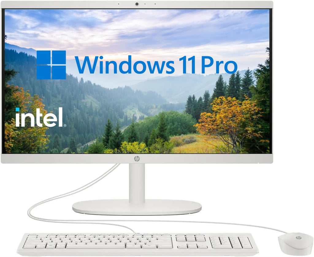 HP 2025 22' FHD All-in-One Desktop Computer, 13th Gen Intel Quad-Core Processor, 8GB DDR5 5200MHz RAM, 128GB UFS, HDMI, Type-C, Wi-Fi 6, HD Webcam, Windows 11 Pro