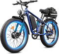 6000W Electric Bike for Adults,60V 1200WH 45MPH Dual Motor Mountain Ebike Up to100 Miles Long Range Electric Bicycle 24' Fat Tire Fast Bicycle for Men Women Full Suspension Brake/Turn Signal
