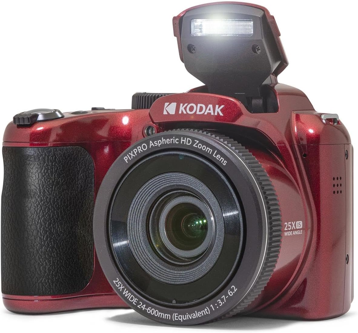 Kodak KODAK PIXPRO AZ255-RD 16MP Digital Camera 25X Optical Zoom 24mm Wide Angle Lens Image Stabilization 1080P Full HD Video 3' LCD Vlogging, with Bag & 32GB SD Card + Reader