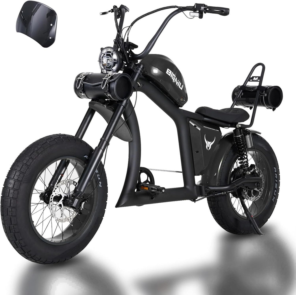 BIGNIU Adult Electric Bike, 1500W Brushless Motor 52V/29.4Ah Range Up to 38 Miles E Bike Front/Rear Turn Signals Dual Suspension Electric Bike BG-X PRO
