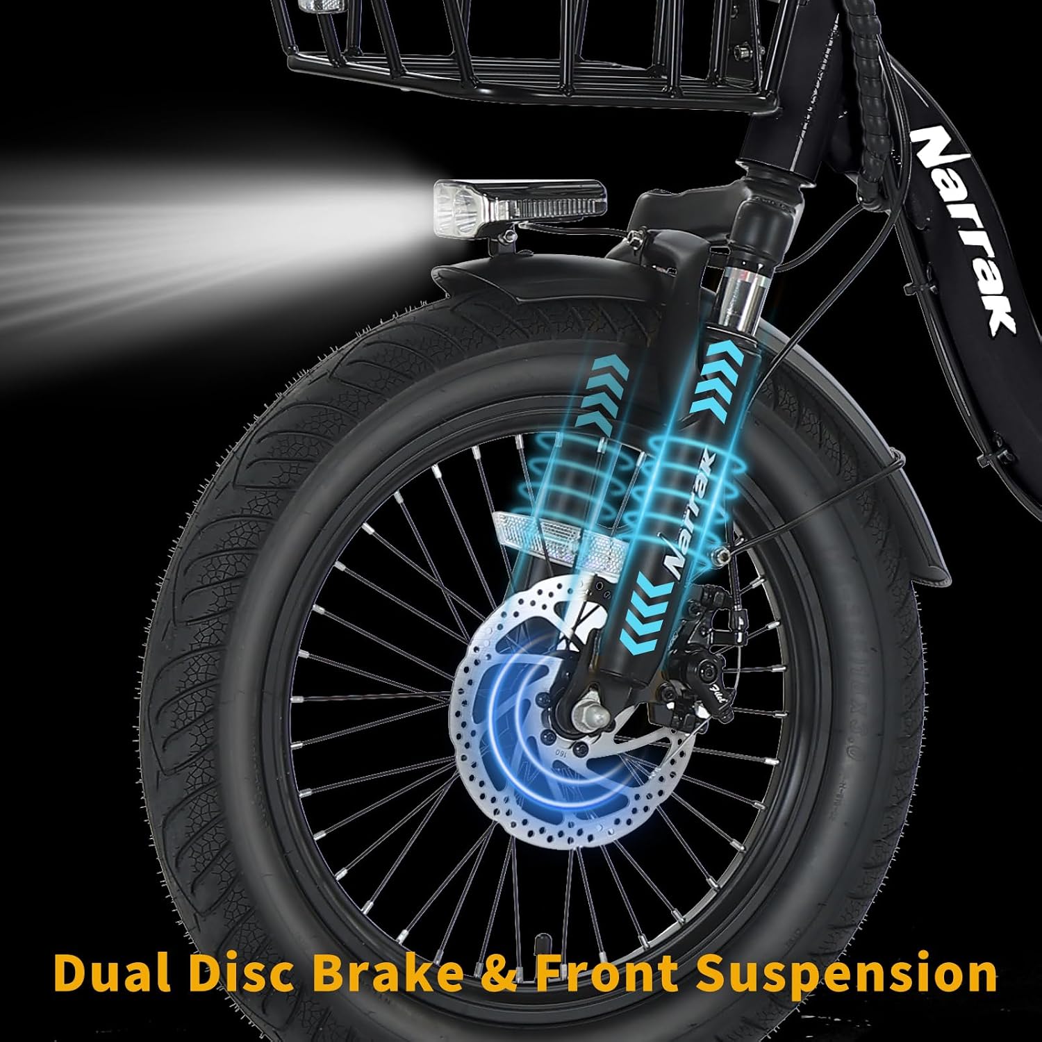 NARRAK Electric Tricycle for Adults,Fat Tire Folding Electric Trike,3 Wheels Electric Bicycle Bikes, Peak 700W/1100W Step-Thru Etrike with Removable Battery and Large Basket