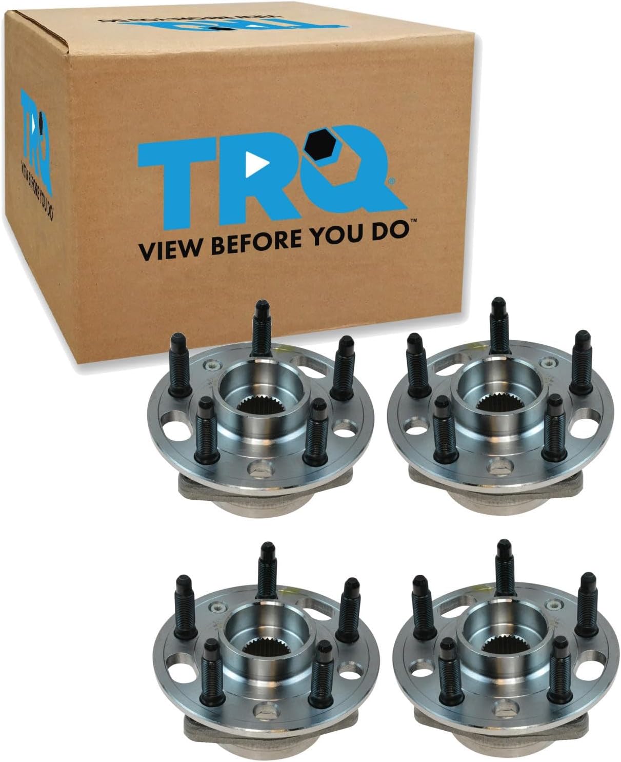 TRQ 2 Piece Front Rear Wheel Bearing & Hub Assembly Set Compatible with 2010-2016 Buick Lacrosse 2011-2017 Regal 2013-2017 Cadillac XTS 2014-2020 Chevrolet Impala 2013-2015 Malibu 2016 Malibu Limited