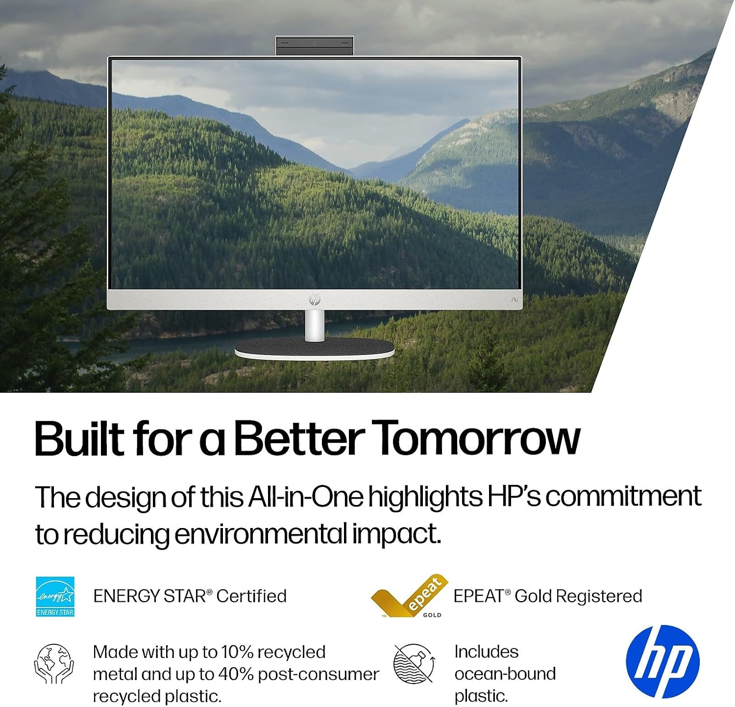 HP 27' All-in-One Touchscreen Desktop Computer, Next Gen AI PC, AMD Ryzen AI 7 350 (8-Core), 32GB DDR5, 2TB SSD, Webcam, Wi-Fi 6, Bluetooth 5.4, Wireless Keyboard & Mouse, Windows 11 Pro, Accessories