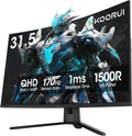KOORUI 32 inch Curved Gaming Monitor, QHD (2560 x 1440) 2K 170Hz 144Hz Monitor, 1ms 1500R Display, 90% DCI-P3, Adaptive Sync, Tilt Adjustable, VESA Compatible, DisplayPort HDMI, Black